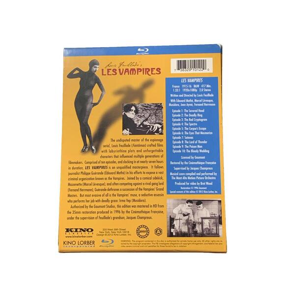 Les Vampires 2-Disc Blu-ray Set Restored Silent Crime TV Series 1915 - Picture 2 of 2